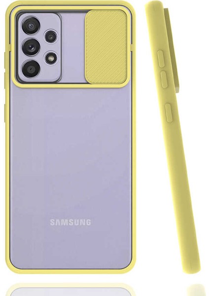 Galaxy A72 Kılıf Mnc Lensi Kapak-Sarı