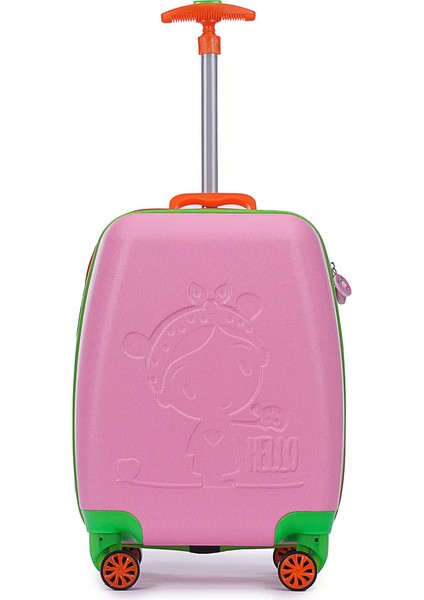 WX-410 Pembe Kız Çocuk Valiz 55 cm 2 kg ABS Malzeme modelleri