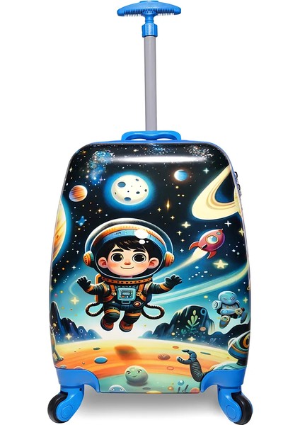 Valiz Çocuk Valiz WX-420 Astronot Baskılı Çocuk Valiz