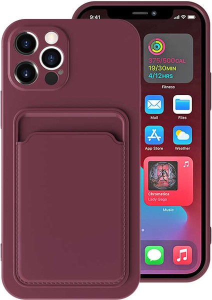 iPhone 12 Pro Max Kılıf ​​mnc Ofix Kapak-Mürdüm