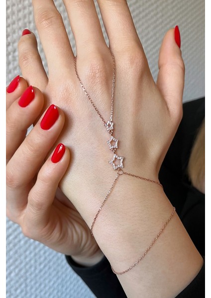 925 Ayar Gümüş Rose Sıra Yıldızlar Şahmeran - 45099901