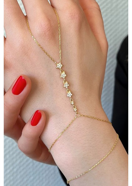 18K Altın Kaplamalı 925 Ayar Gümüş Dizi Yıldızlar Şahmeran - 45099502