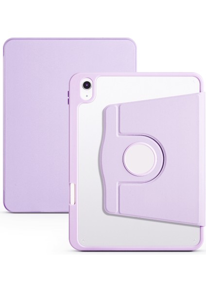 iPad 11.nesil 2025 Kılıf Mnc Termik Kalem Bölmeli Dönebilen Standlı Kılıf - Lila