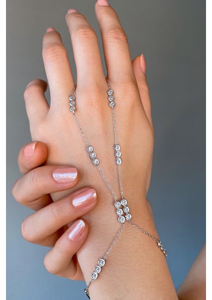 925 Ayar Gümüş Zirkon Taşlı Tasarım Şahmeran - 45097301