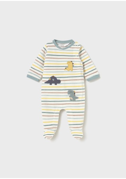 Newborn Erkek Bebek Kadife Tulum