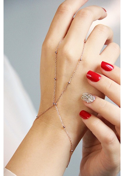 925 Ayar Gümüş Rose Gold Kaplamalı Toplu Şahmeran - B083401