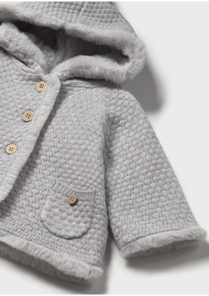 Newborn Ponponlu Triko Hırka Gri modelleri