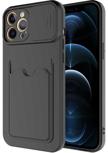 iPhone 12 Pro Kılıf ​mnc Kartix Kapak-Siyah