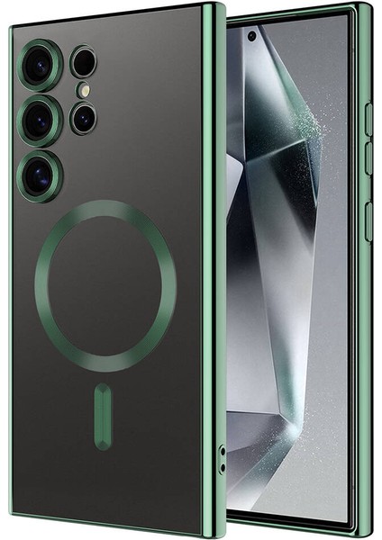 Galaxy S24 Ultra Kılıf Kamera Korumalı Magsafe Wireless Şarj Özellikli Mnc Demre Kapak-Siyah indirimleri