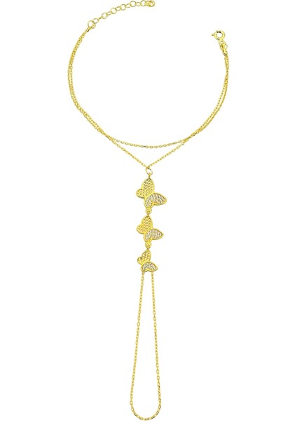 18K Altın Kaplamalı 925 Ayar Gümüş Kelebekler Şahmeran - 45100004 fiyatları