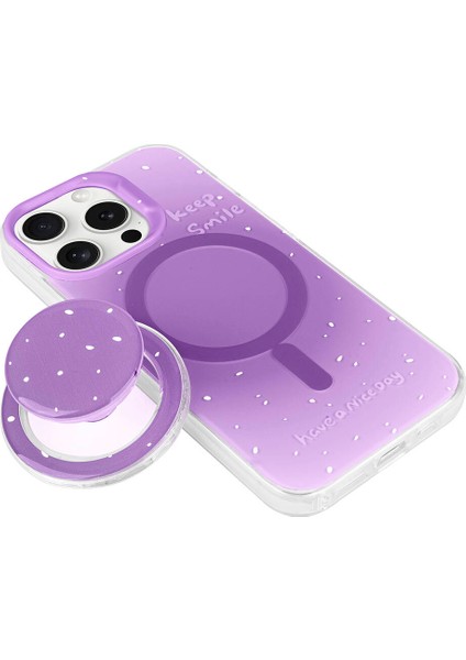 Apple iPhone 15 Pro Kılıf Magsafe Şarj Özellikli Tak-Çıkar Pop Soketli Mnc Tiktok Kapak-Mavi fırsatları