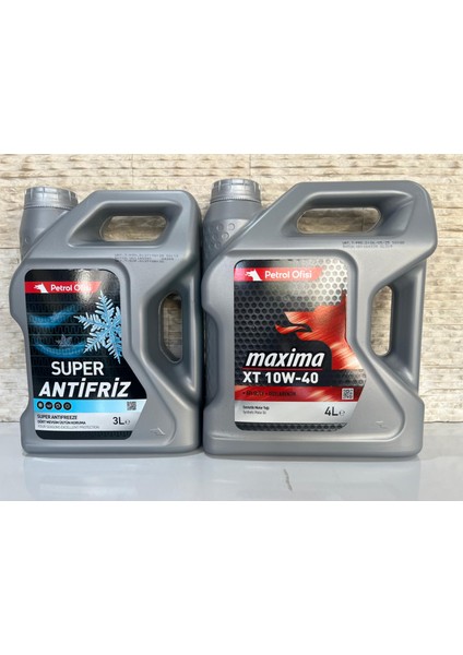 Maxima Xt 10W-40 4litre Motor Yağı (2025 Üretim)Ve3 Lt Petrol Ofisi Antifiriz