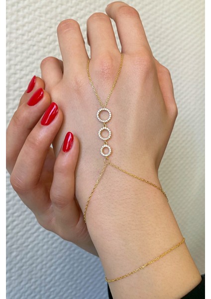 18K Altın Kaplamalı 925 Ayar Gümüş Dizi Halkalar Şahmeran - 45099402 modelleri