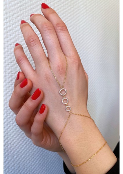 18K Altın Kaplamalı 925 Ayar Gümüş Dizi Halkalar Şahmeran - 45099402 fırsatları