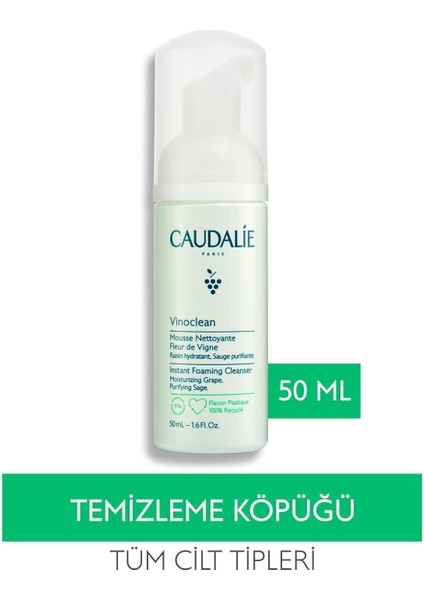 Vinoclean Arındırıcı Yüz Temizleme Köpüğü 50 ml – Üzüm Çiçeği ve Adaçayı ile Tüm Cilt Tipleri için Makyaj Temizleyici fiyatları