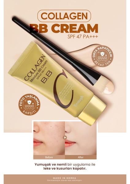 Collagen Moisture BB Krem 50 gr – Ton Eşitleyici, Hyaluronik Asitli, SPF47 PA++++, Güneş Korumalı, Tüm Cilt Tiplerine Uygun