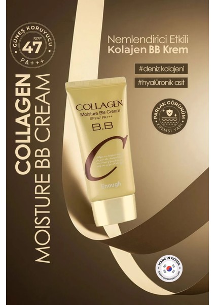 Collagen Moisture BB Krem 50 gr – Ton Eşitleyici, Hyaluronik Asitli, SPF47 PA++++, Güneş Korumalı, Tüm Cilt Tiplerine Uygun
