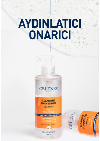Yüz Temizleme Jeli 250 ml – Karma ve Yağlı Ciltler için Deniz İğdesi ve C+ Vitamini ile Derin Temizlik