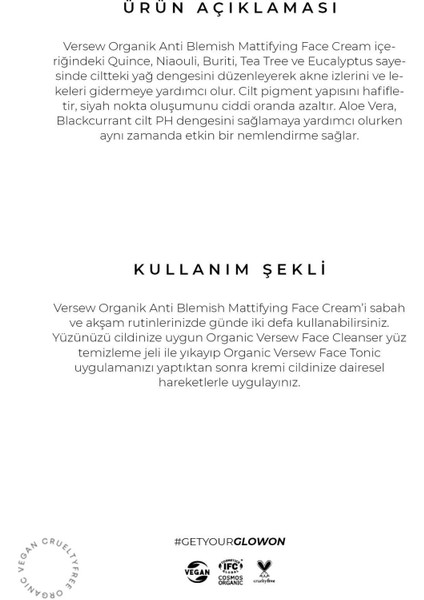 Organik Aloe Vera Yüz Kremi 50 ml – Leke ve Akne Karşıtı, Nemlendirici ve Matlaştırıcı, Tüm Cilt Tipleri İçin