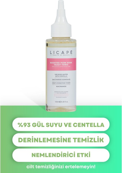 Canlandırıcı Tonik 100 ml – Hassas Ciltler İçin Saf Gül Mayalı, Derinlemesine Temizleyici ve Nemlendirici Bakım