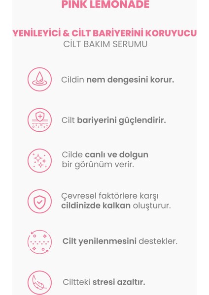 Pink Lemonade Centella Asiatica İçerikli Onarıcı ve Bariyer Güçlendirici Yüz Serumu 30 ml – Tüm Cilt Tipleri İçin