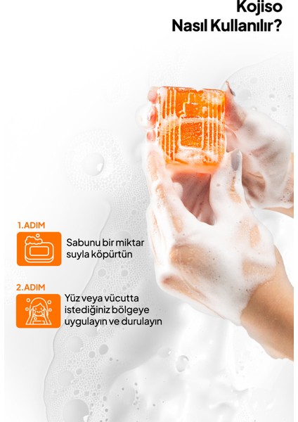 Kojiso Kojik Asit Sabunu 50 gr – Leke Karşıtı, Zerdeçal ve Limon Kabuğu İçerikli Yüz ve Vücut Temizleyici, Tüm Cilt Tipleri İçin