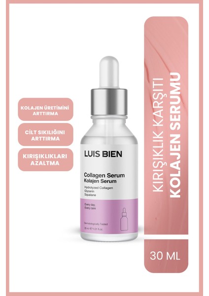 Kolajen Serum 30 ml – Tüm Cilt Tipleri İçin Sıkılaştırıcı, Yenileyici ve Canlandırıcı Yoğun Bakım