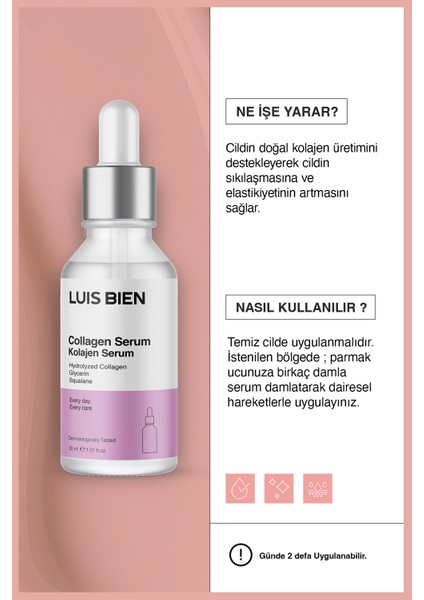 Kolajen Serum 30 ml – Tüm Cilt Tipleri İçin Sıkılaştırıcı, Yenileyici ve Canlandırıcı Yoğun Bakım