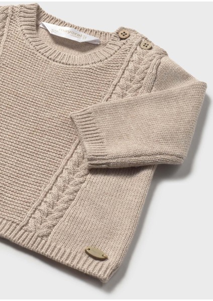 Newborn Erkek Bebek Pamuklu Kazak Kahverengi modelleri