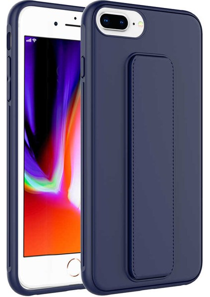 iPhone 8 Plus Uyumlu Mnc Qstand Kapak-Lacivert