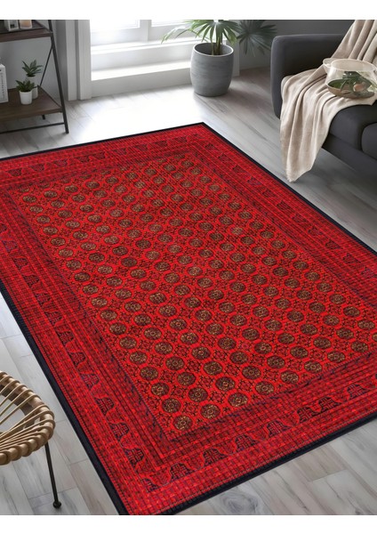| Vintage Eskitme Tarz Otantik Minimalist Kırmızı | Yıkanabilir Halı fiyatları