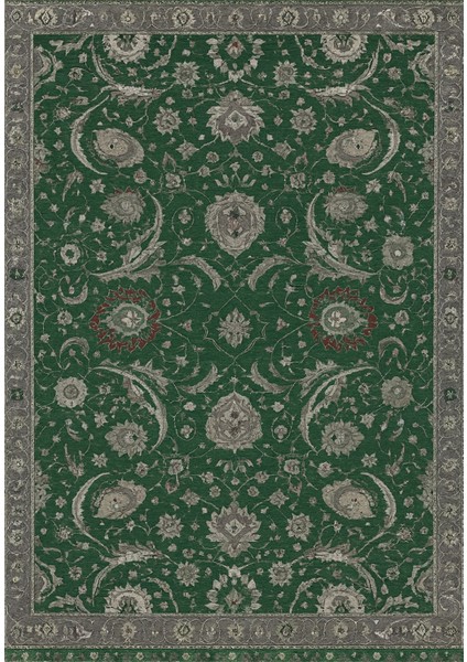 |vintage Etnik Otantik Salon Mutfak Halısı Zümrüt Yeşili Floral|yıkanabilir Halı