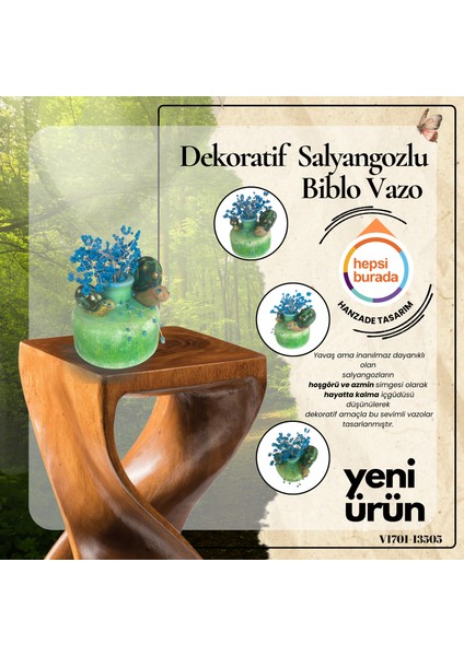 HANZADETASARIM Hanzade Tasarım Dekoratif Salyangozlu Biblo Vazo