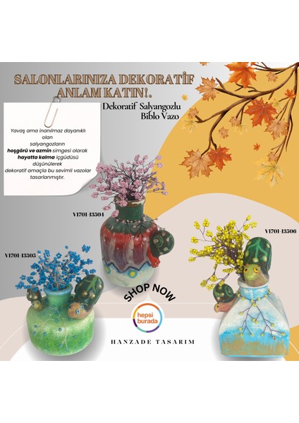 HANZADETASARIM Hanzade Tasarım Dekoratif Salyangozlu Biblo Vazo fiyatları