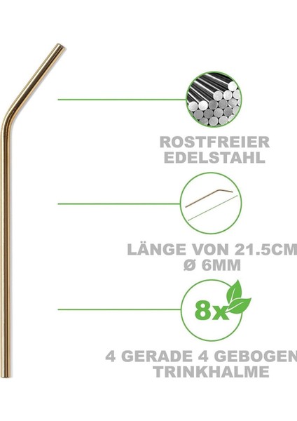 Mithra Life 2 Adet Metal Paslanmaz Gold Pipet ve Temizleme Fırçası MIT1217 fırsatları