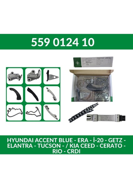 Zincir Seti Era / Blue 2011-2020 / Getz 2006-2011 / Cerato 2004-2009 / Rio 2006-2011 / I-20 2009-2020 / I-30 2007-2011 / Elantra 2016-2018