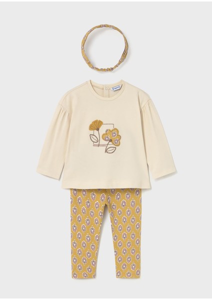 Kız Bebek Saç Bantlı Tayt Takım