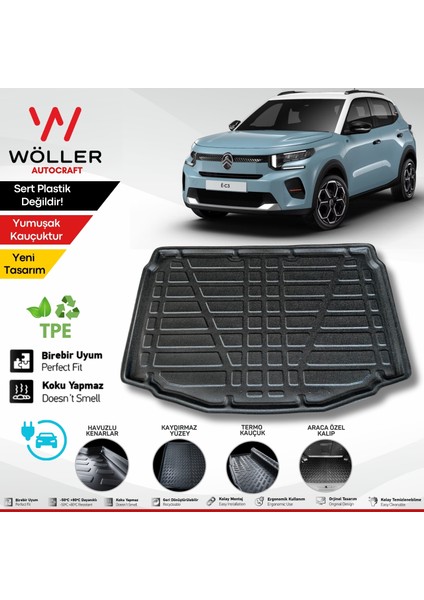 Citroen E C3 Bagaj Havuzu Elektrikli 2024 Sonrası Uyumlu 3D Ultraflex Esnek