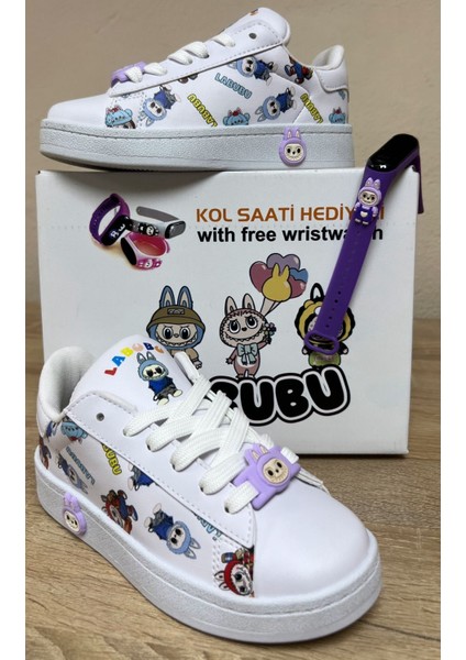 Labubu Çocuk Spor Ayakkabı Unisex + Labubu Akıllı Kol Saati Hediyeli