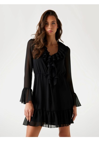 Sana Kadın Siyah Elbise W5PK2RWP690-JBLK