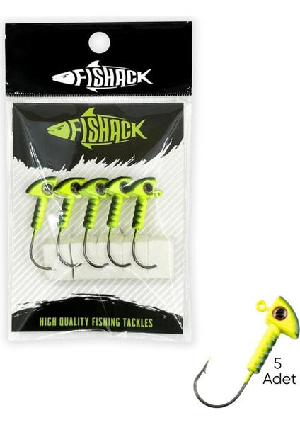 Kurşunlu Jighead Zoka - 6g - Fishack - Yeşil Siyah (XHA06) - 5 Adet