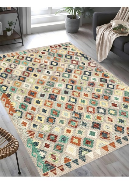 | Vintage Eskitme Tarz Otantik Minimalist Soft Krem-Yeşil | Yıkanabilir Halı fiyatları