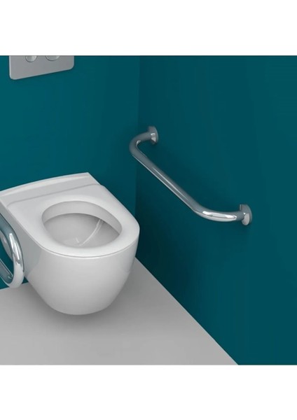 Q25 Çapında 50CM Boyunda Wc, Banyo Klozet Yanı Paslanmaz Parlak Engelli Tutnma Barı Tutamak