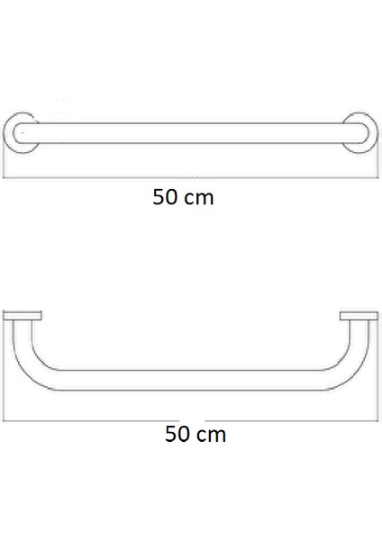 Q25 Çapında 50CM Boyunda Wc, Banyo Klozet Yanı Paslanmaz Parlak Engelli Tutnma Barı Tutamak fırsatları