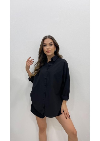 Kadın Oversize Basic Uzun Kol Gömlek modelleri
