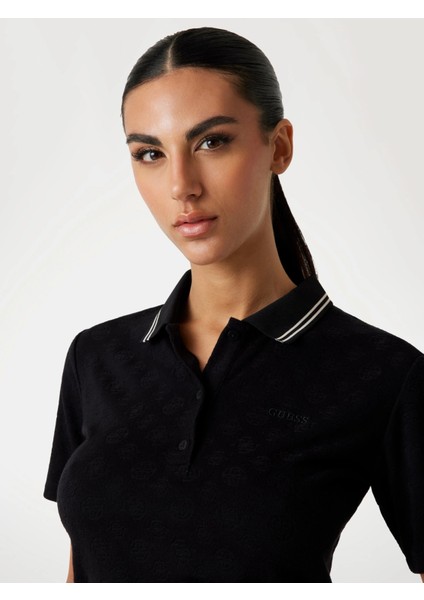 Peony Kadın Siyah Aktif Slim Fit Polo T-Shirt V5YP01KCX12-FJ86 fırsatları