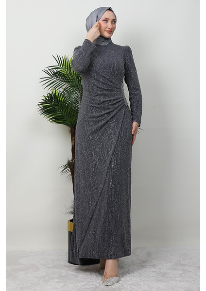 Tuğçe Tesettür Elbise Gri modelleri