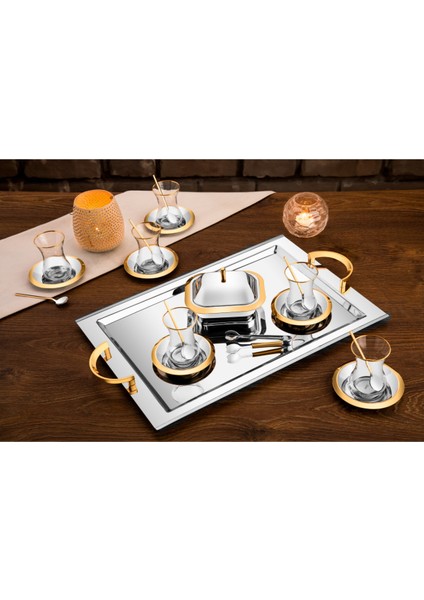 Celine 40 Parça 12 Kişilik Çay Seti - 18/10 Paslanmaz Çelik