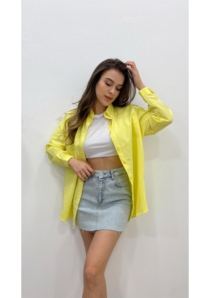 Kadın Oversize Basic Uzun Kol Gömlek fiyatları