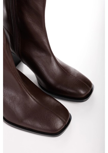 Kahverengi Kalın Topuklu Streç Bot indirimleri